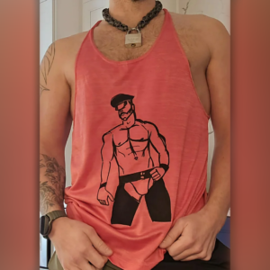 Embroidered Leather Daddy Tanktop